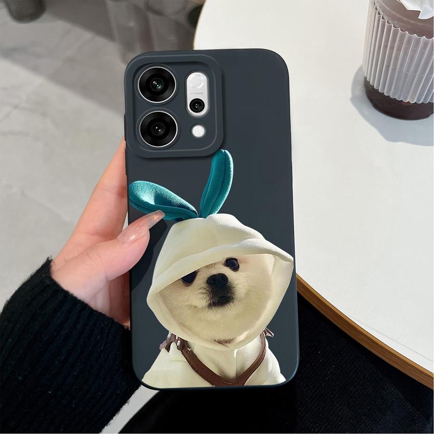 For Oppo Reno14 Pro 14F A5 A5X K13 Phone Cases Table Cartoon Cat Pattern Phone Case Camera Protection Shockproof Silicone Covers For Oppo Bumper Shell