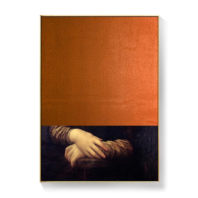 Mona Lisa Poster Oil Painting Abstract Classic Canvas Wall Art Prints Home Room Decor Pictures for Living Room Frameless