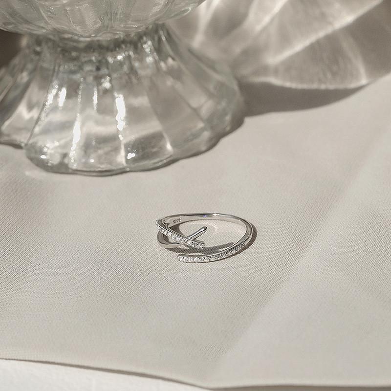 Cross Fashionable Geometric Ring With Zircon Stone Chic And Simple Design Popular Among Influencers