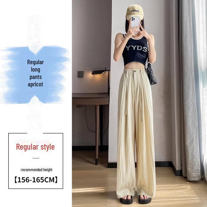 Pantalones de Verano para Mujer de Cintura Alta y Pierna Ancha: Ligero, Texturizado, Casual de Mezcla de Lino Estilo Japonés