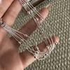 100% Solid 925 Sterling Silver Retro Bracelet for Women Men Vintage Handmade Wide Heavy Hollow Heart Bracelet Birthday Gift