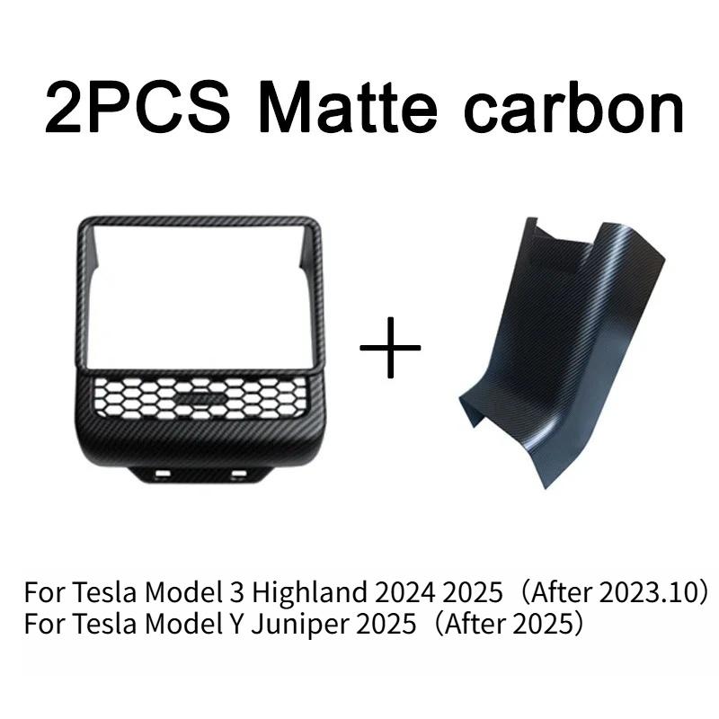 For Tesla Model Y Juniper 2025 Rear Screen Cover Protector Frame Back Air Vent Trim Protective White Car Interior Accessories