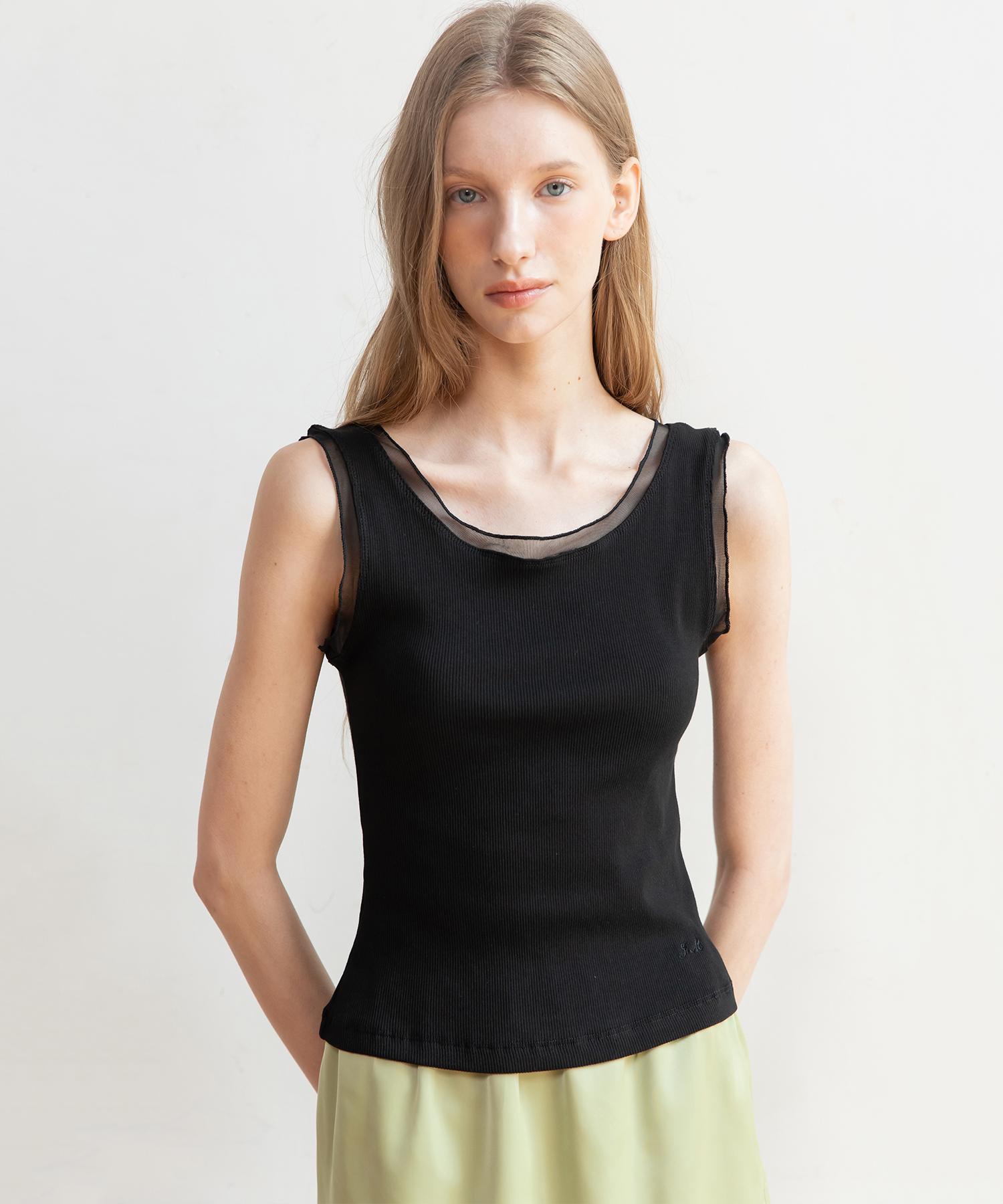 J Mark New York Sleeveless Layered Knit Top_3Color White/Free