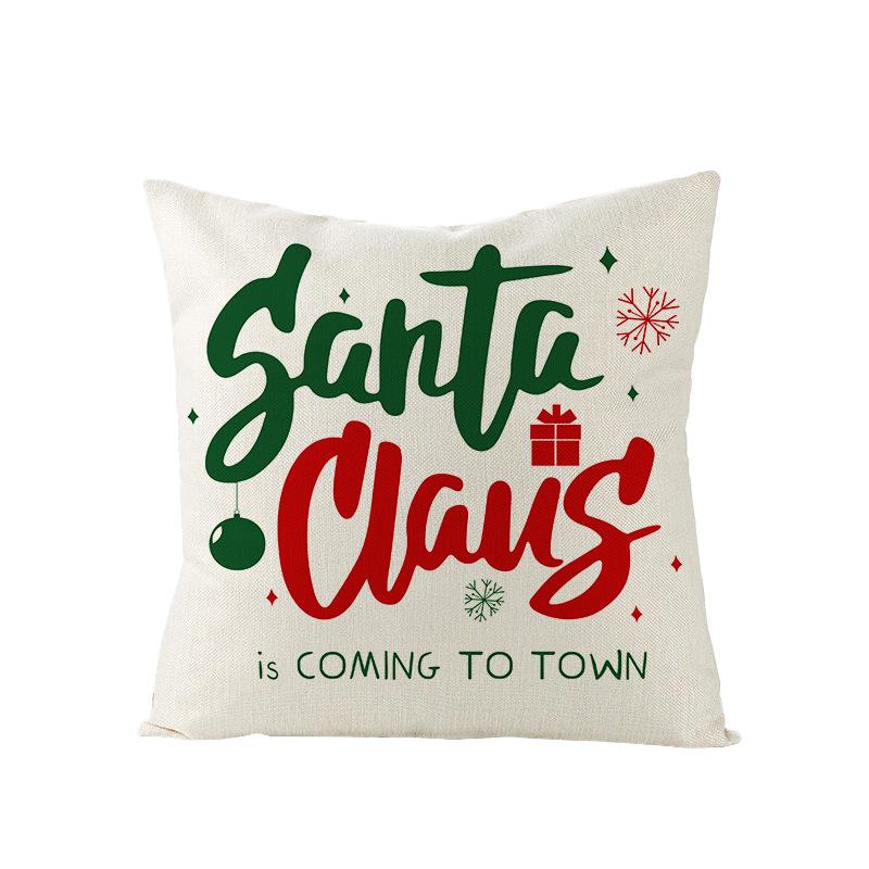 Christmas Pillow Cover for Home Holiday Sofa Bedside Decoration Linen Pillow Cushion Cover