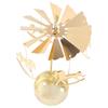 ABBY-2PCS Gold Metal Candle Holders Room Decoration Rotating Candle Holders Gold Hot Rotating Candle Holders Ornaments
