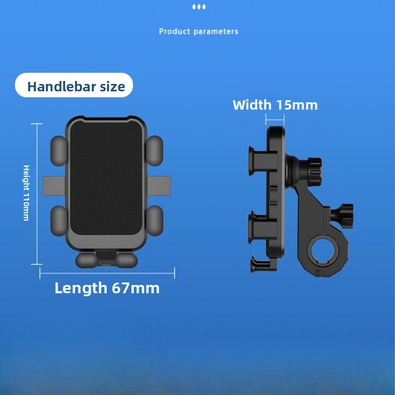 Electric Vehicle Mobile Phone Holder Mountain Self-driving Bicycle Gravity Shock Absorption Navigation Bracket Takeaway Cycling Car Mobile