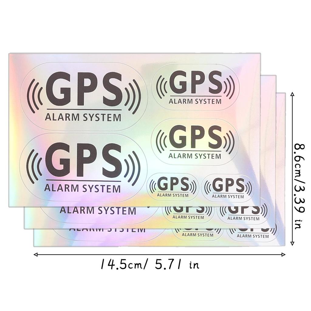 6pcs/set Reflective Laser GPS Alarm System Car Stickers Waterproof DIY Car Window Side Rear Windshield Decorative Vinyl Stickers