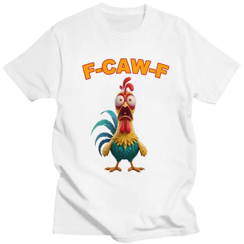 F Caw F Funny Clucking Rooster Meme T Shirts 100 Cotton Tee Tops Summer O Neck Tshirts Fashion Short Sleeve Clothes For Men