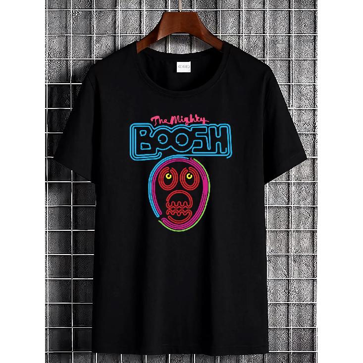 Vintage Y2K The Mighty Boosh Band T-Shirt - Oversized XL Black Retro 2000s Iconic Logo & Iconic Logo Print, Unisex Streetwear Tee, Soft Breathable S
