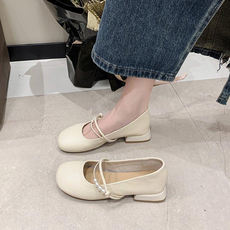 Soft Bottom Round Head Flat with Mary Jane Single Shoes Spring and Summer Elegant Grandmother Shoes