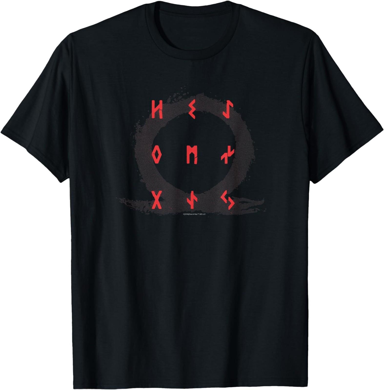 God of War Red Icon with Runes T-Shirt T-Shirt XXXXL