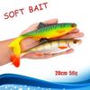 Realistic Swim Baits 20cm 56g Artificial Baits Soft Fishing Lures Paddle Tail Swimbaits Fishing Tackle Accessories