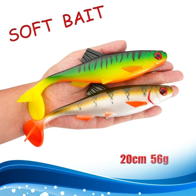 Realistic Swim Baits 20cm 56g Artificial Baits Soft Fishing Lures Paddle Tail Swimbaits Fishing Tackle Accessories