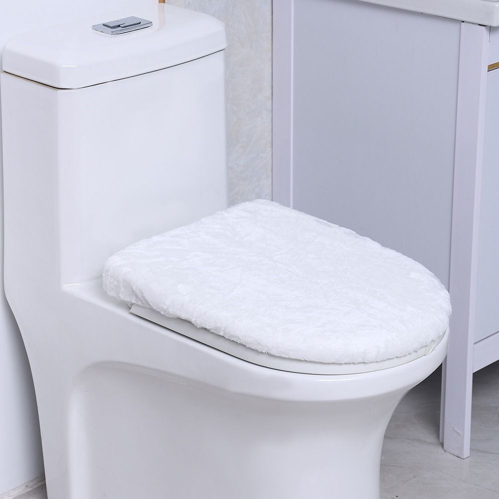 Thickened Toilet Seat Cover Solid Color Toilet Dust Cover Toilet Lid Cover  Bathroom Decorative
