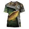 Men's Retro Fishing T-shirt 3D Printed Casual Short Sleeve Loose Men's T-shirt Sportswear