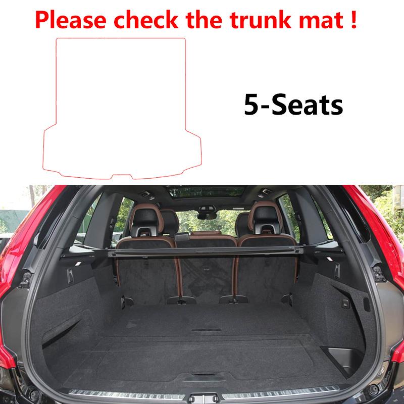 For Volvo XC90 2016~2025 2018 2022 Leather Car Trunk Mat Anti-dirty Cargo Storage Cushion Boot Carpet Auto Interior Accessories