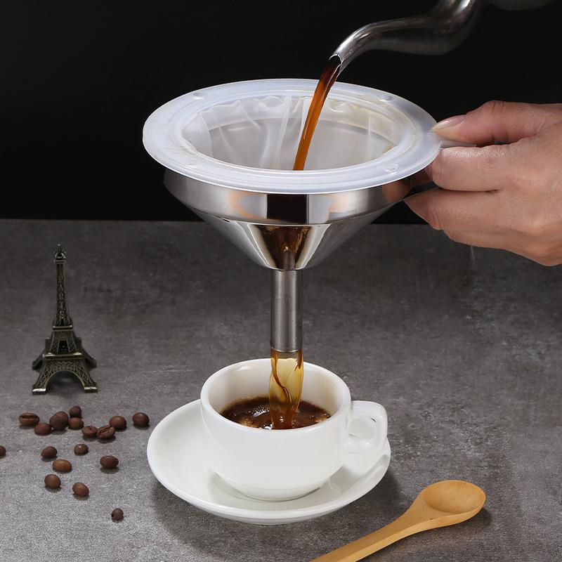100/120/200/300/400/450 Mesh Nylon Filter Stainless Steel Funnel For Fruit Milk Traditional Chinese Medicine Oil White Wine