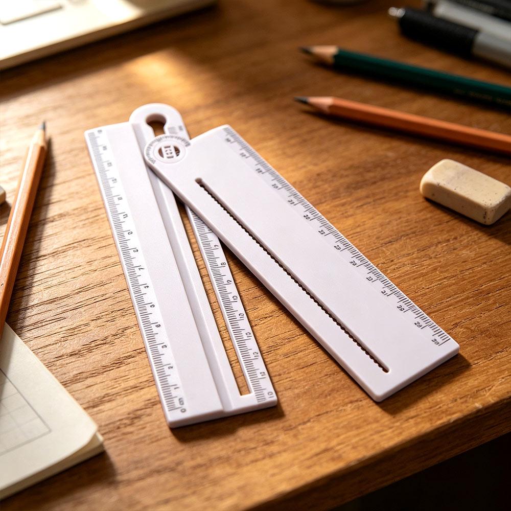 Angle Measurement Folding Geometric Ruler 30cm Circular Drawing Ruler Mathematical Measuring