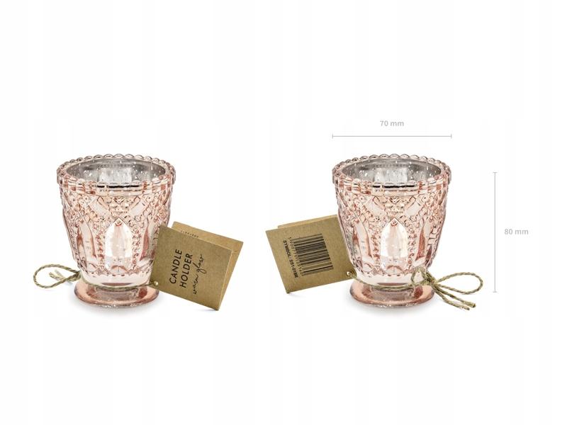 Candlestick, Rose Gold, 8Cm, 4Pcs