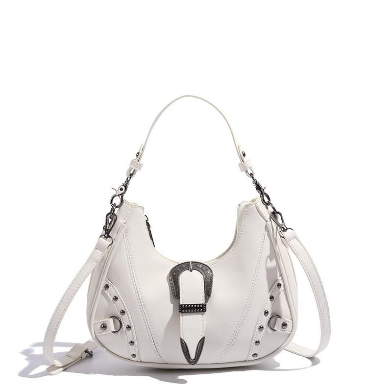 Niche Retro Made Old Silver Belt Buckle Underarm Shoulder Bag New Millennium Commuter Locomotive Oblique