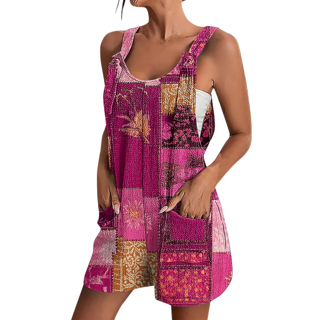 Women's Summer Fashion Floral Print Jumpsuit Casual Romper Shorts