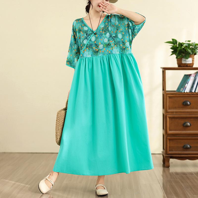 DIMANAF New 2026 Women Plus Size Summer Casual Long Dress Cotton Loose Oversize Maxi Beach Sundress Elegant Vintage Lady Print Floral