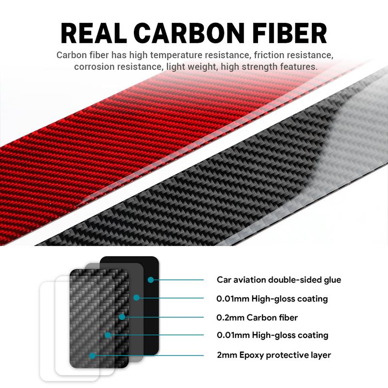 Real Soft Carbon Fiber Sticker For Toyota Tundra 2024 2025Car Co-pilot Central Control Interior Trim Accessories