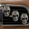 Legierung Totenkopf Auto Lufterfrischer Halter Auto Lüftungsschlitz Clip Retro Armaturenbrett Einzigartiges Geschenk für Enthusiasten Zierleiste Lustiger Kopf Innenraum Zubehör Personalisiert