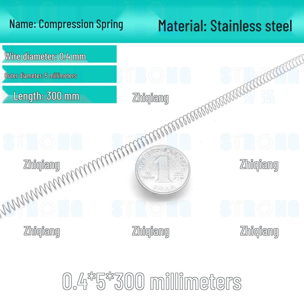 304 Stainless Steel Compression Spring – 300mm Long, High Elasticity, Shock Absorption, Customizable