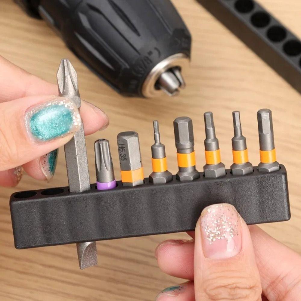 8/10/12 Holes Drill Bit Storage Base DIY 6.35mm Drill Bit Storage Rack Hex Shank Screwdriver Bit Holder