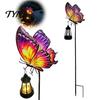 Butterfly Garden Decor Solar Stake Lights, Metal Decorative Stakes, IP65 Waterproof Outdoor Backyard Landscape Lighting LED Lights for Yard Lawn