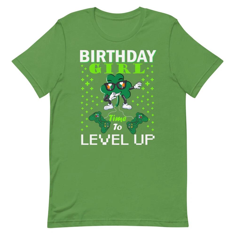 

St Patricks Day Girl Birthday Gamer Video Game Girl Birthday T-Shirt 4XL