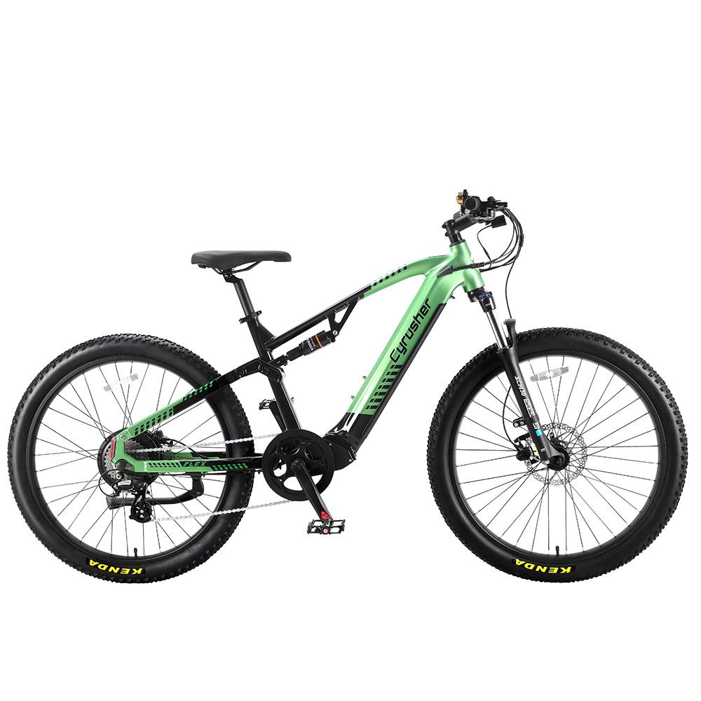 Cyrusher Flex Full Suspension Elektrische Fiets, 48V 15Ah LG Batterij, Shimano 8-Speed