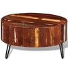 Vintage Style Solid Reclaimed Wood Round Coffee Table