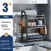 Dish Rack Kitchen Countertop 2/3 Layer Tableware Storage Rack Multifunctional Integrated Dish Rack Large Capacity Space Saving
