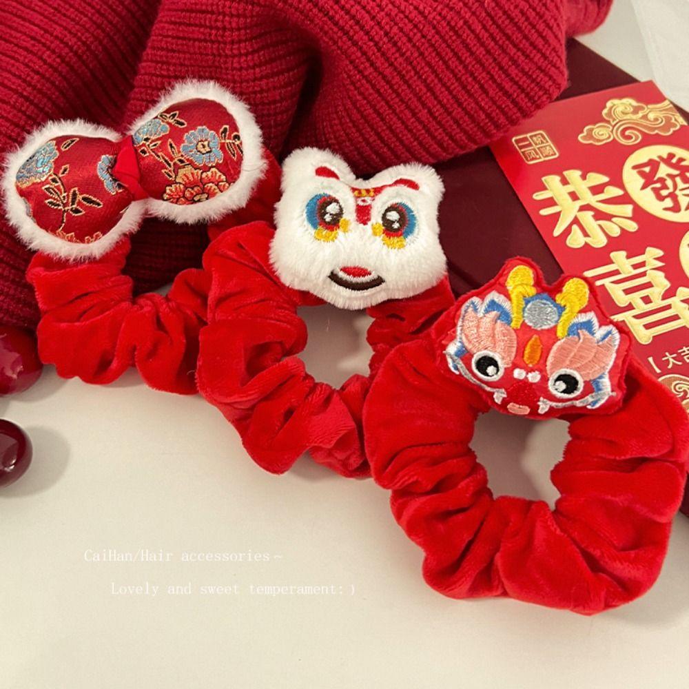 Lion Dance New Year Elastic Hair Band Plush New Year Children Headwear Lovely Girls/Women