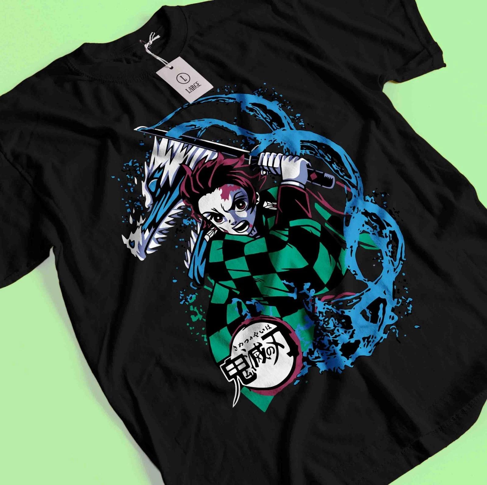 Рубашка Истребитель демонов Футболка Томиока Гию Футболка Тандзиро Футболка Мудзан Дома Кокушибо XL