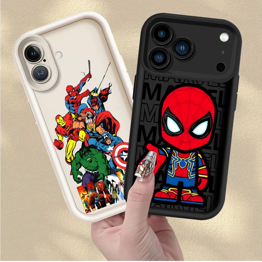 Hülle für iPhone 17 Air XR 15 16 14 Plus 13 12 11 Pro Max XS Max 16e Weiche Schale Marvel S Spider-Man Und Hulk
