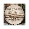 Vintage Metal Wall Art Poster Give It to God and Get Some Sleep Decor for Bedroom Living Room