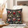 William Morris Style Strawberry Vine Print Throw Pillow Cover, Vintage Botanical Floral Decorative Cushion For Sofa Couch
