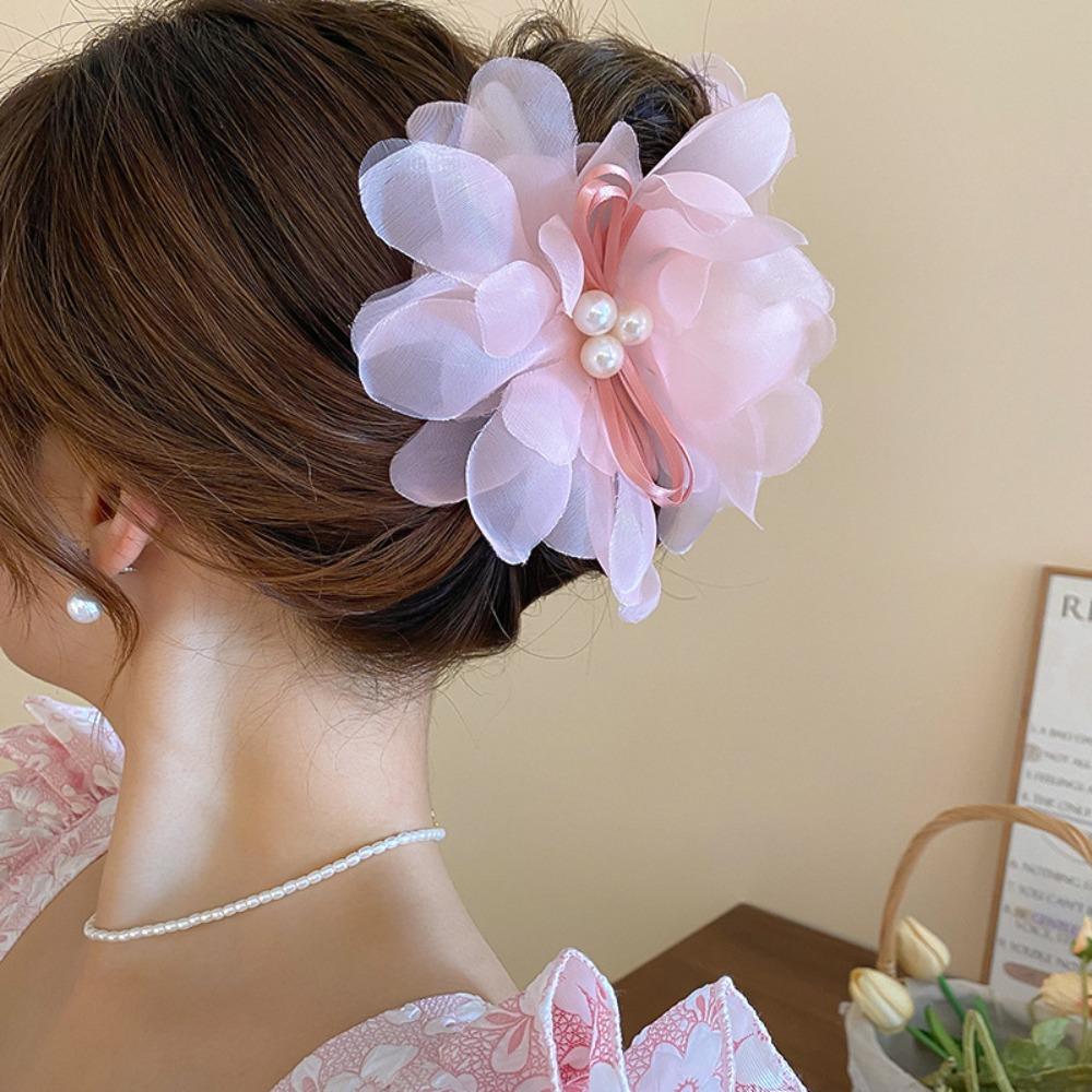 

Imitation Pearl Flower Hair Claws Hair Accessories Flower Hair Clips Flower Shark Clips Girls Gift белый