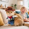 Halloween Pumpkin Cat Costume Wool Sweater For Small Fun Denim Jackets For Small Dogs And Cats