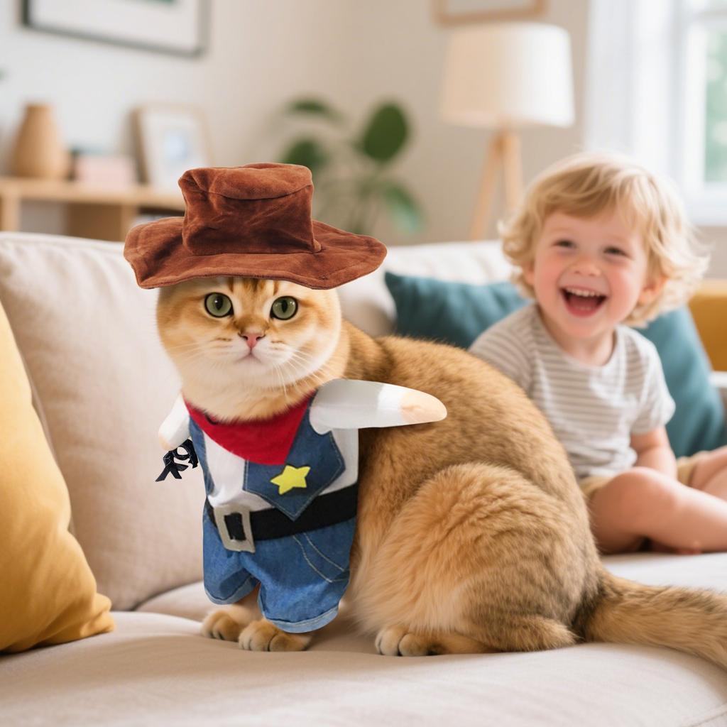 Halloween Pumpkin Cat Costume Wool Sweater For Small Fun Denim Jackets For Small Dogs And Cats