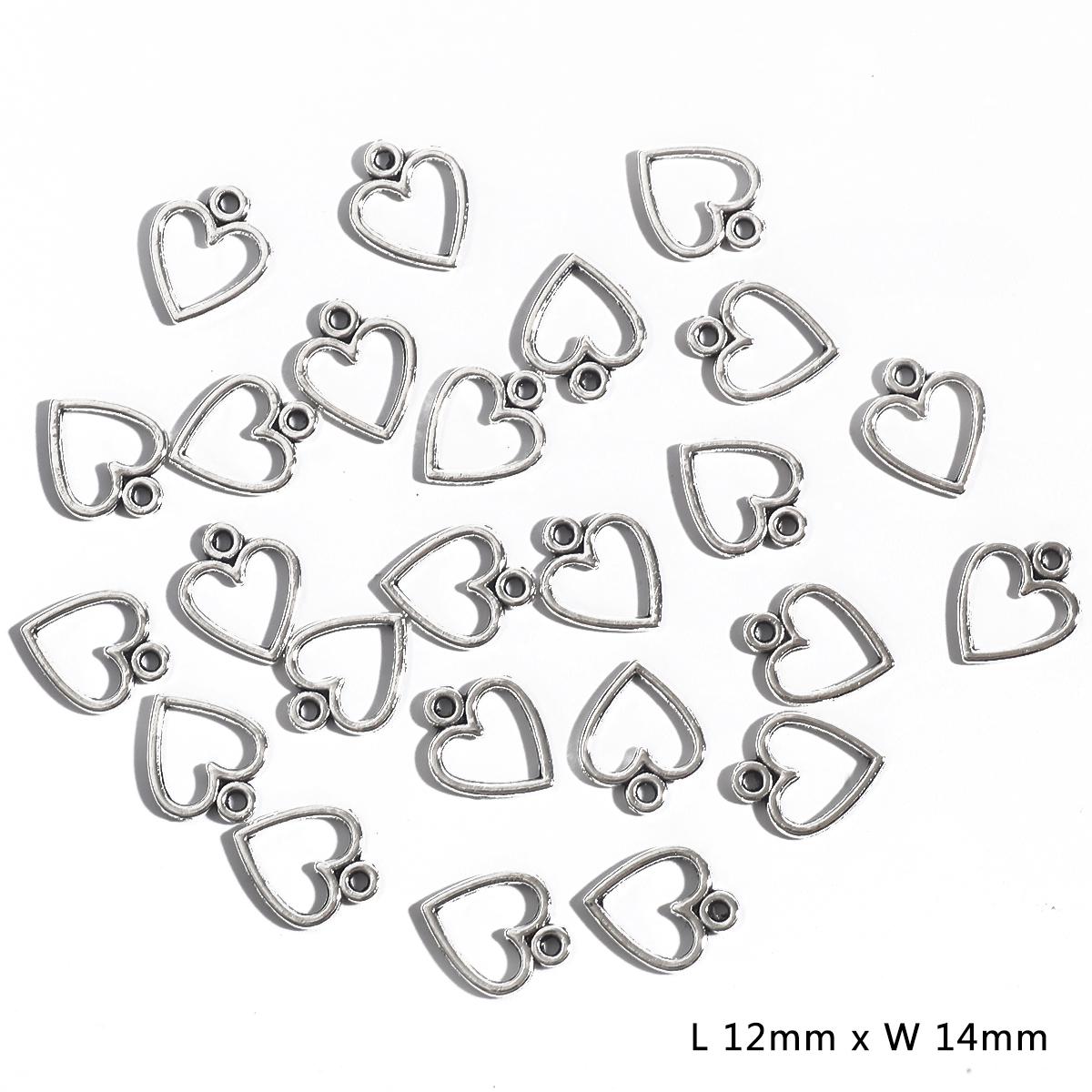 

10-50 шт. подвеска в форме сердца любви, модный металлический серебряный шарм для DIY ожерелья, браслетов, аксессуаров для изготовления ювелирных изделий 01 12×14mm 50pcs серебряный