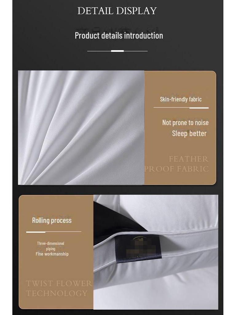 Five-Star Hotel Pillow: Supportive and Non-Collapsible, Ideal for Deep Sleep and Cervical Protection In Homes or Dorms.