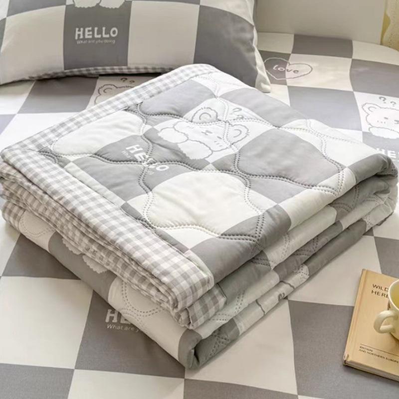 

Летнее прохладное пледовое одеяло из стираного хлопка, удобное легкое тонкое одеяло с кондиционером, простое одеяло с перьями для взрослых и детей 150X200cm Thin Quilts