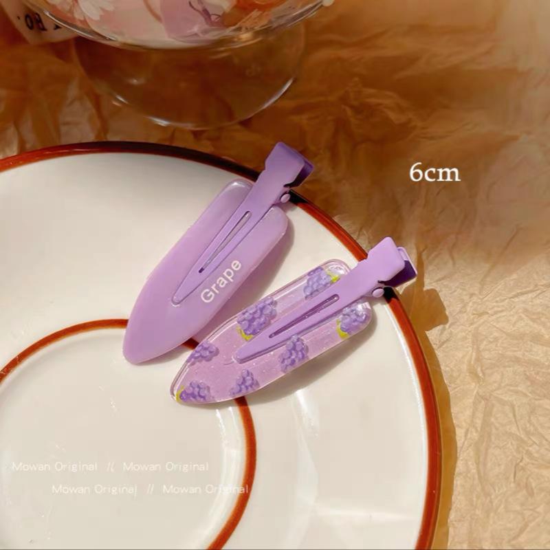 

2Pcs/Pair Acrylic Sakura Pink Seamless Hair Clip Women No Bend Bangs Clip Duckbill Clip Hairpins Hair Accessories Women Girls