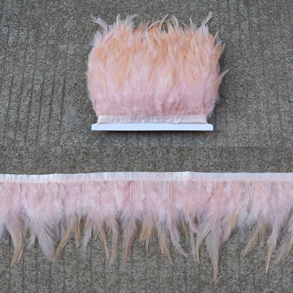 Feather5 10Meters Rooster Feather Trim 8-13CM Colored Chicken Feathers Ribbon  3-5" Saddle Pheasant Feathers Trim Fringe