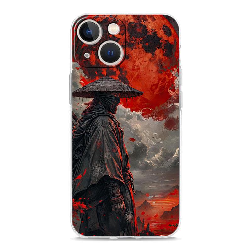 Phone Case For iPhone 17 Air Cases iPhone 16 15 12 13 14 Pro Max SE 7 8 Plus iPhone11 Clear Cover Japanese Bushido Samurai