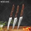 WXCOO 3pcs Stainless Steel Food Carving Knife Kitchen Fruit Peeling Utility Knife Professional Chefs Carving Knife Wood Handle